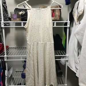 White lace skater dress